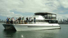 Laser shooting boat charter Sydney